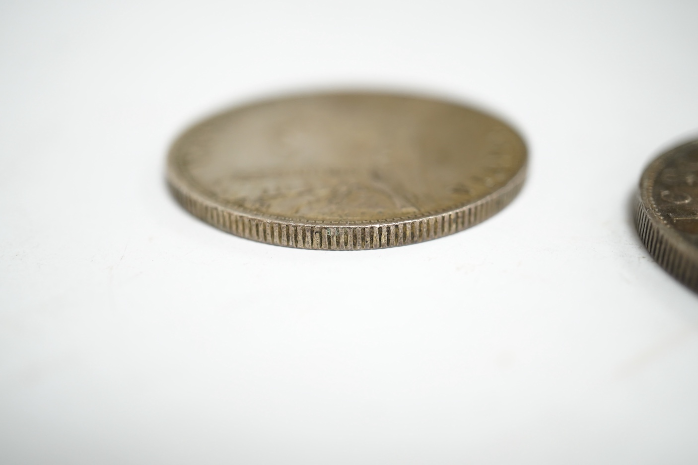 British coins, Victoria, a silver crown, 1900, two double florins, 1887 and a halfcrown, 1887